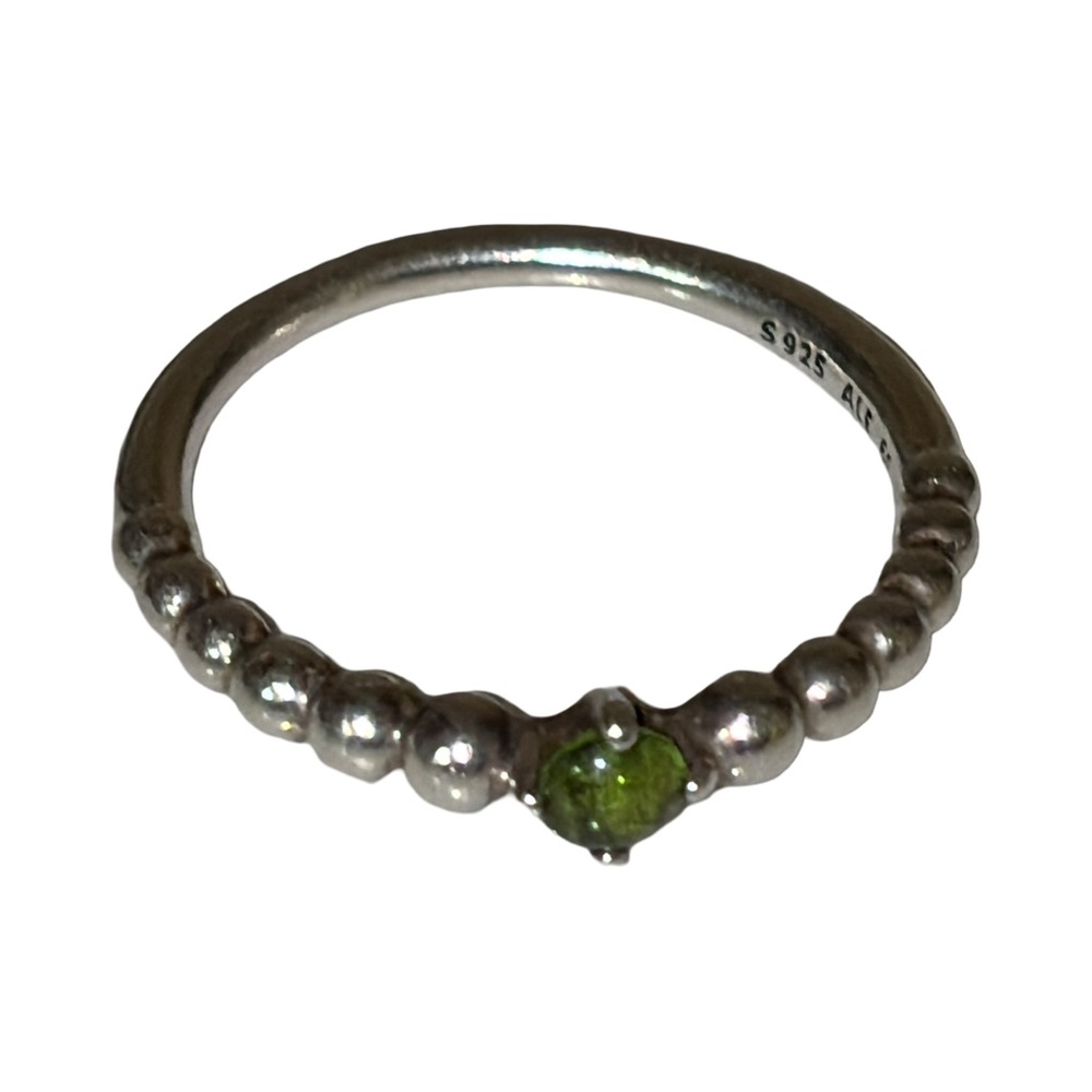 Pandora Spring Green Sterling Silver Ring with Peridot